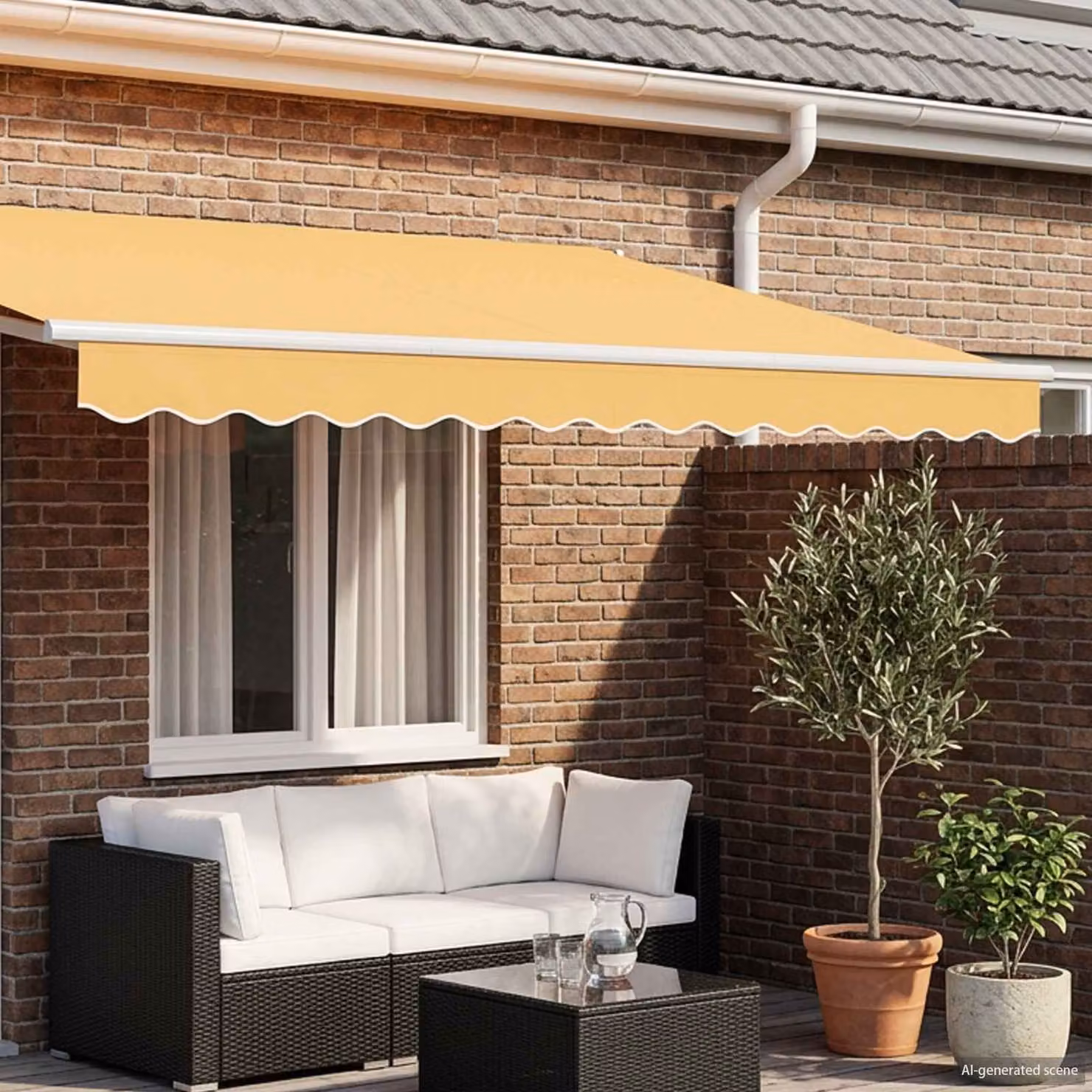 Mantovana di ricambio per tenda da sole vidaXL in poliestere, colore sabbia