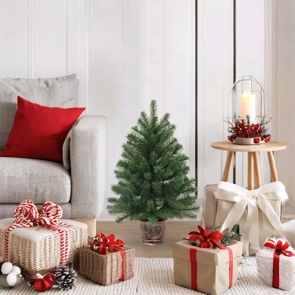 vidaXL Albero di Natale artificiale Verde 75 cm PVC, PE e acciaio