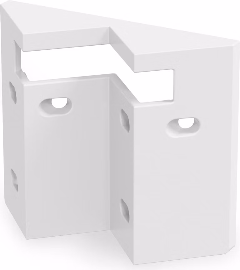 Supporto angolare Oktaplex con sensore di movimento, modello Eva, colore bianco, per montaggio ad angolo, accessorio per esterni