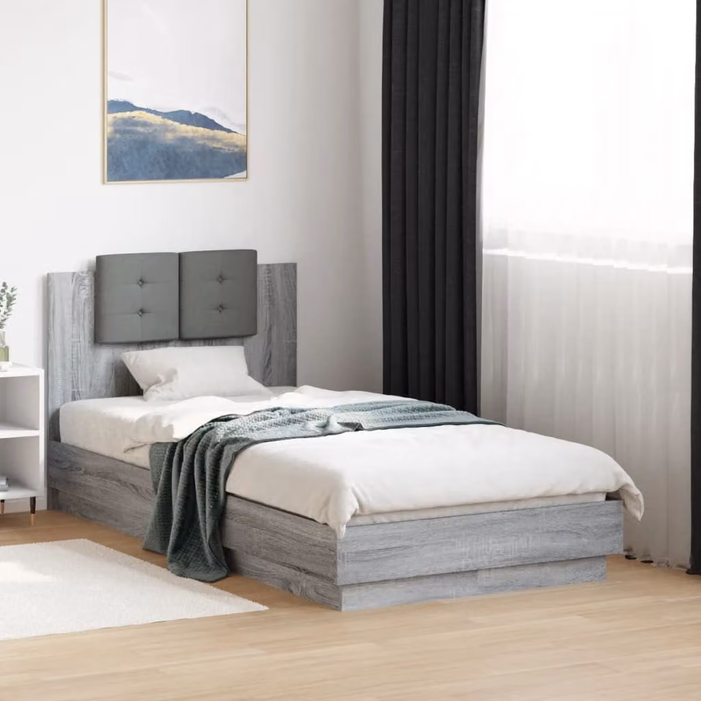 Giroletto senza materasso vidaXL in legno Rovere Sonoma, L/P/H: 90 x 190 cm – 1