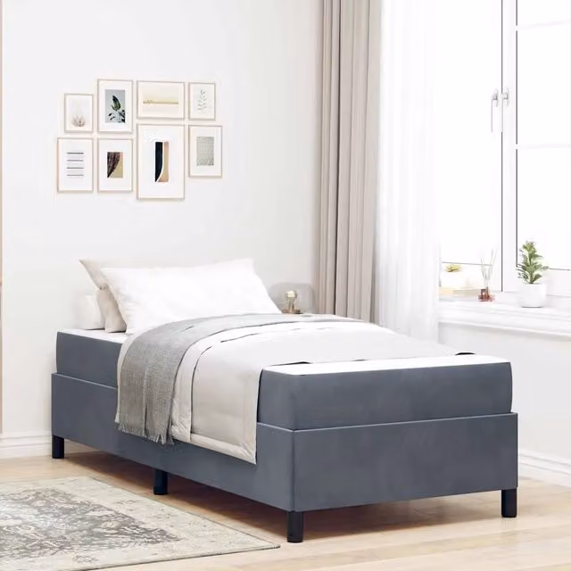 Struttura del letto Grigio scuro 90 x 200 cm Tessuto 3399037