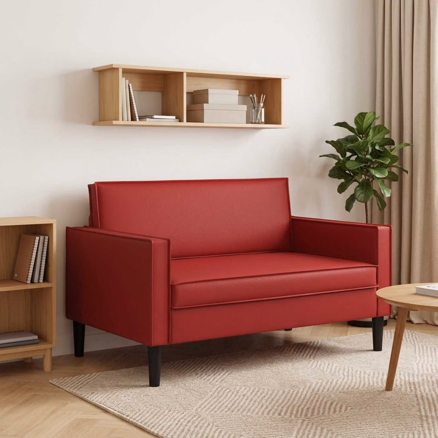 Poltrona relax XXL vidaXL in similpelle rossa con braccioli e struttura moderna