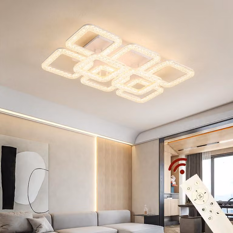 Lampada da soffitto a LED DF-6+2 plafoniera lampada con telecomando luce colore/luminosità regolabile dimmerabile A+ LED luce da soggiorno lampada da soffitto Lampada da soffitto a LED