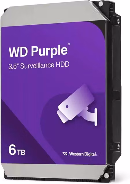 Western Digital Purple Hard Disk da 6TB da 3.5 pollici per videosorveglianza WD64PURZ
