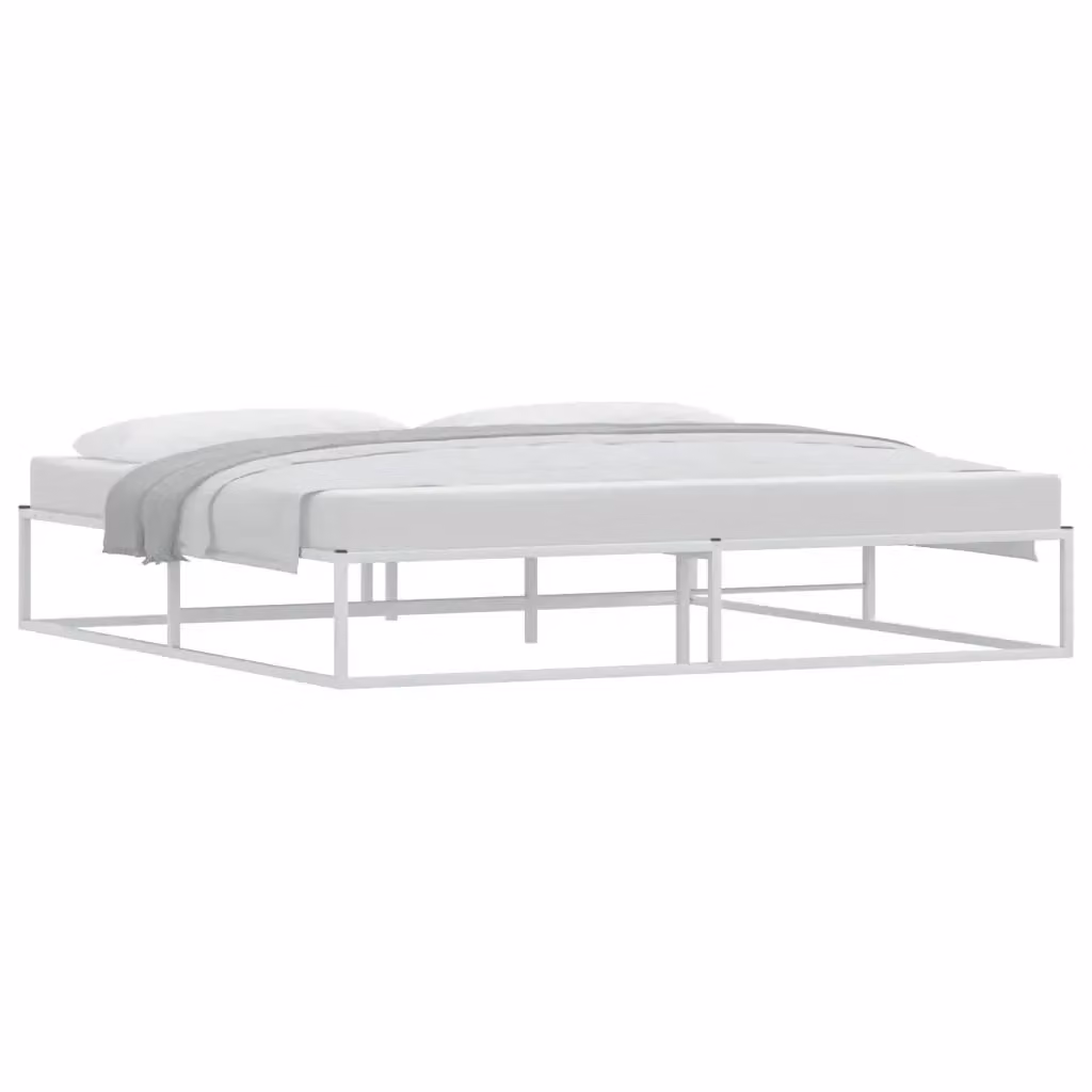 Letto con struttura in metallo bianco vidaXL L/P: 200 x 200 cm – 2