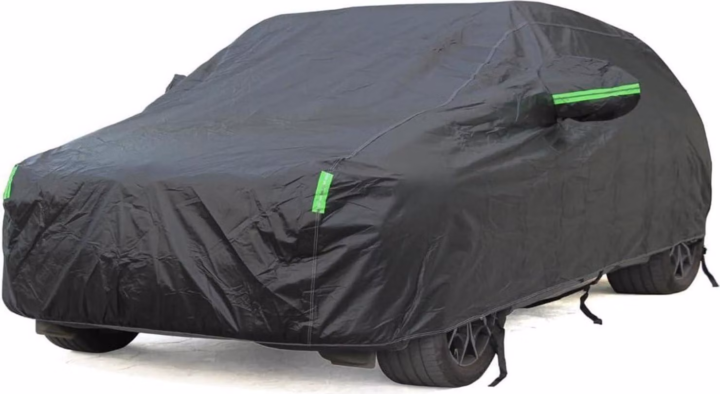Telone auto impermeabile fodera in cotone nero copertura completa garage taglia L