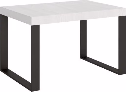 Tavolo allungabile 90x140/244 cm Tecno telaio Antracite - Bianco Frassino