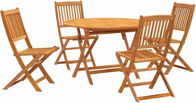 Set da Pranzo per Giardino 5 pz | Set Salotto da Giardino in Legno Massello di Acacia