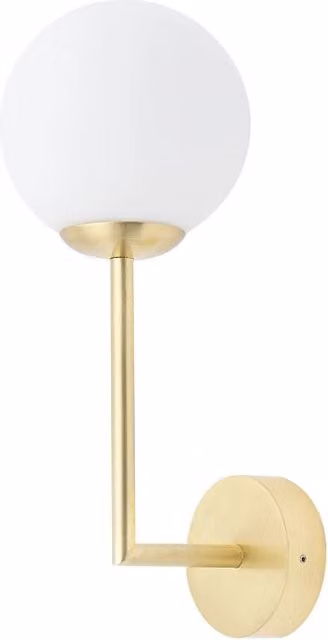 Applique a sfera Nowodvorski Lighting AGAVE in ottone e vetro bianco per bagno
