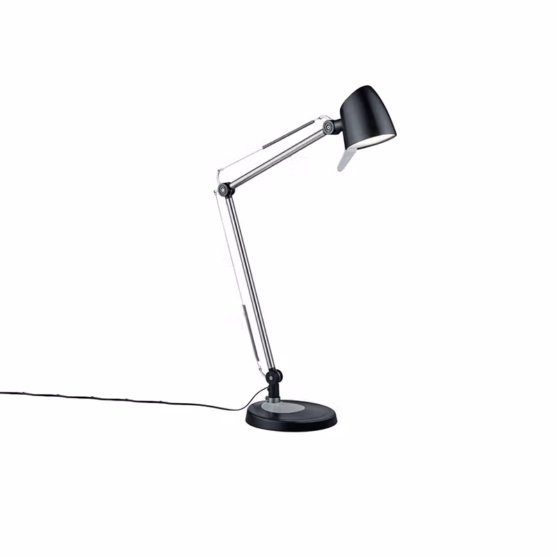 Trio Leuchten - Lampada da tavolo moderna I lampada da tavolo I lampada I lampada acciaio I argento I nichel opaco con nero incl. LED - funzione Marie touch I soggiorno I camera da letto - metallo allungato - I (non sostituibile) LED