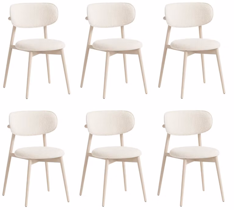 Elegantes Weißes Stuhl-Set Designer Polsterstühle Esszimmerstühle