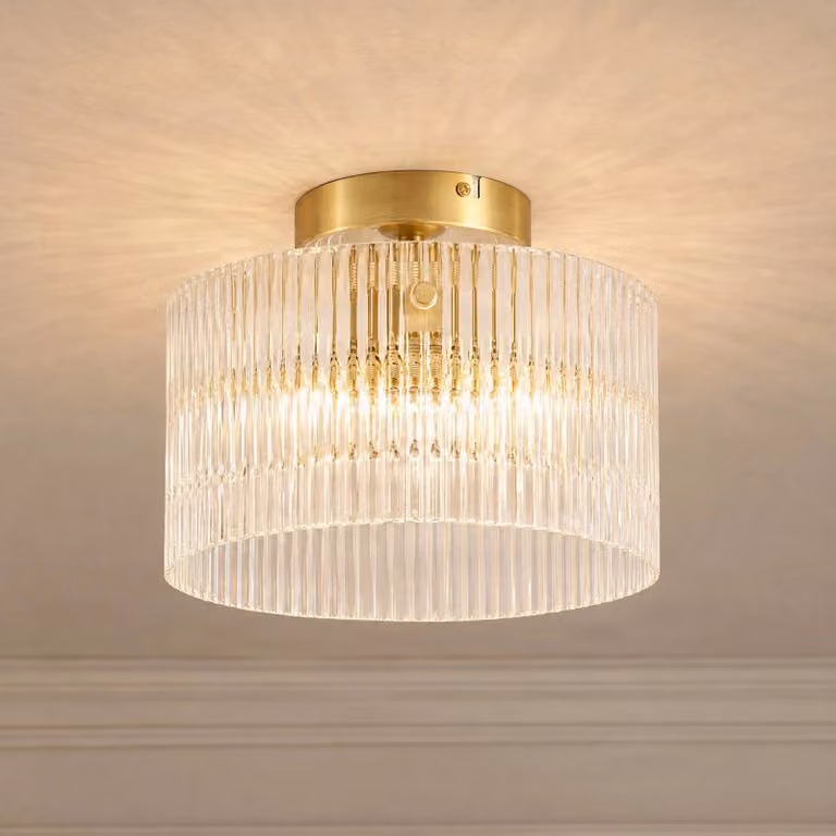 Plafoniera soffitto Meritt Lucande, dimmerabile, Chiaro / Trasparente, Soggiorno / Sala da pranzo, Vetro, Moderno, Plafoniera