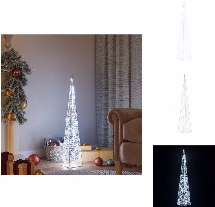vidaXL LED cono luminoso acrilico decorazione bianco freddo 90 cm - Illuminazione natalizia