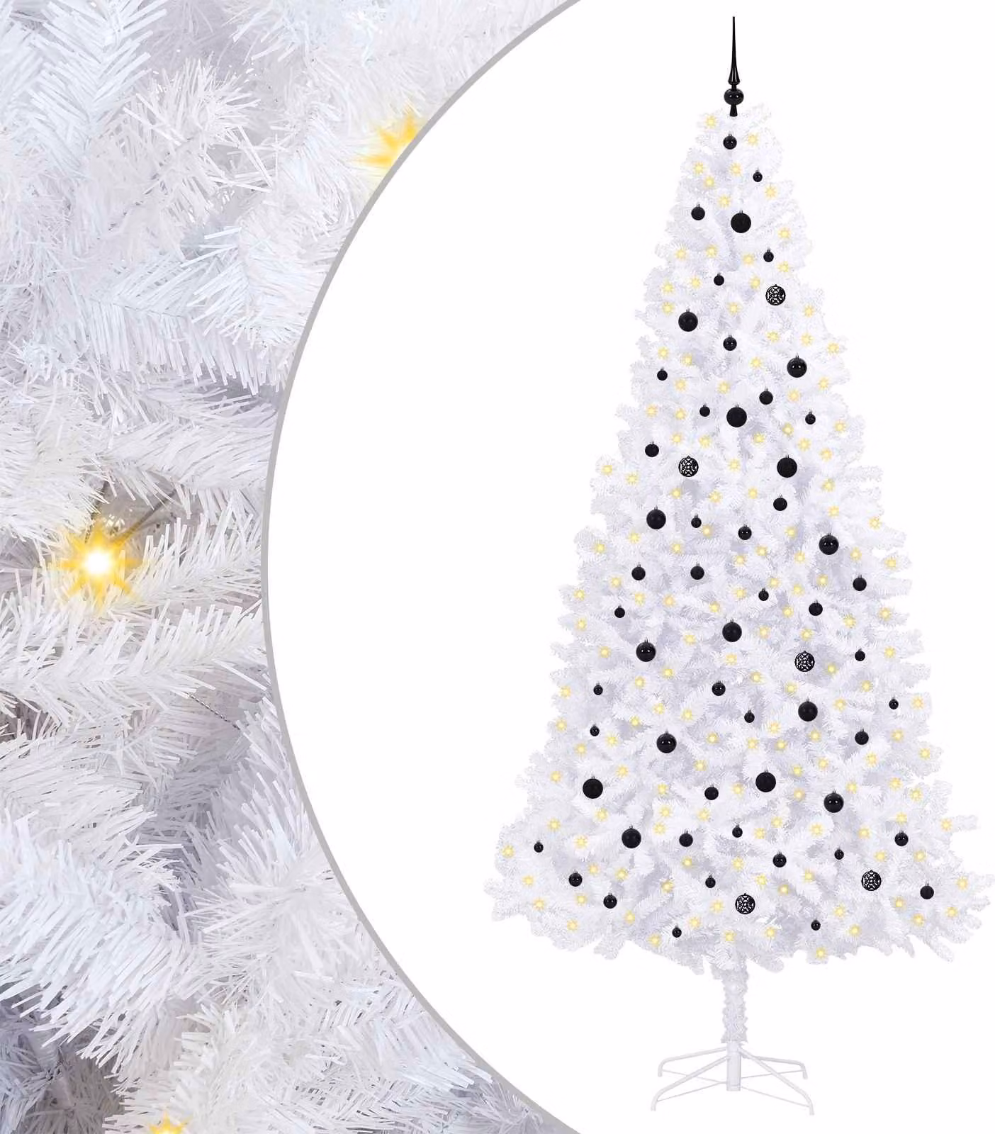 Albero di Natale artificiale bianco 300 cm in PVC e acciaio