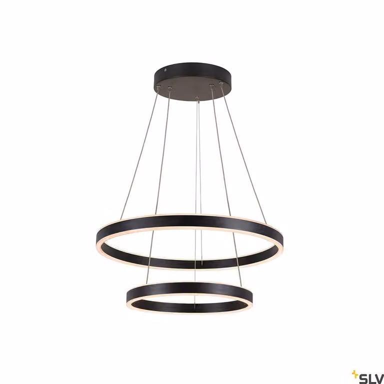 SLV 1004765 Lampada a sospensione LED, colore nero, con regolazione della temperatura di colore (CCT) tra 2700K e 3000K, modello "PD PHASE UP/DOWN"