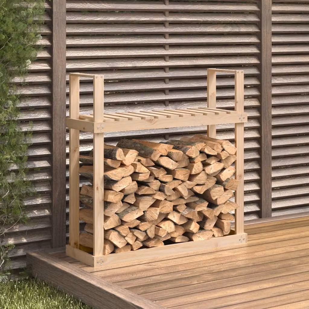 vidaXL Portalegna in Legno Massello di Pino, Marrone, L 110 cm x P 35 cm x H 108,5 cm
