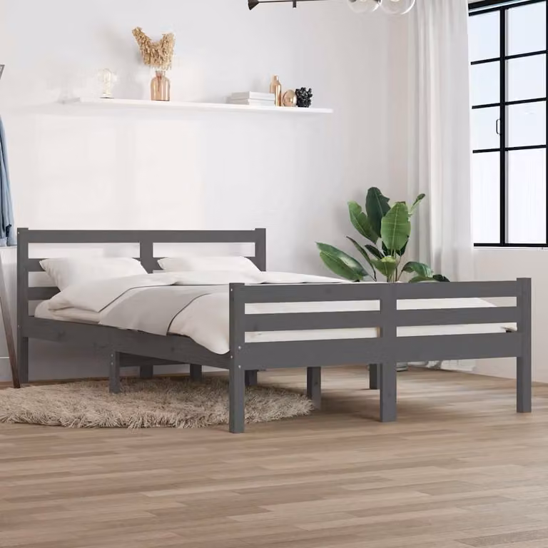 Giroletto vidaXL in legno massello di pino grigio L/P: 120 x 200 cm