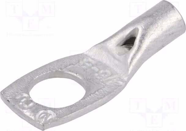 2 connettori a crimpare: morsetto a tubo da 6 mm², filettatura M8, placcato in stagno, modello VA01-0035, confezione da 6, conforme allo standard ISO