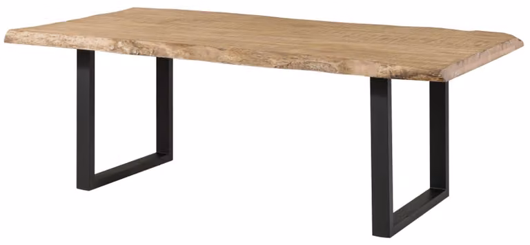 MASSIVMOEBEL24 | FREEFORM 5 tavolo da pranzo in legno di mango - verniciato beige / gambe in ferro U antracite lucido 240x100