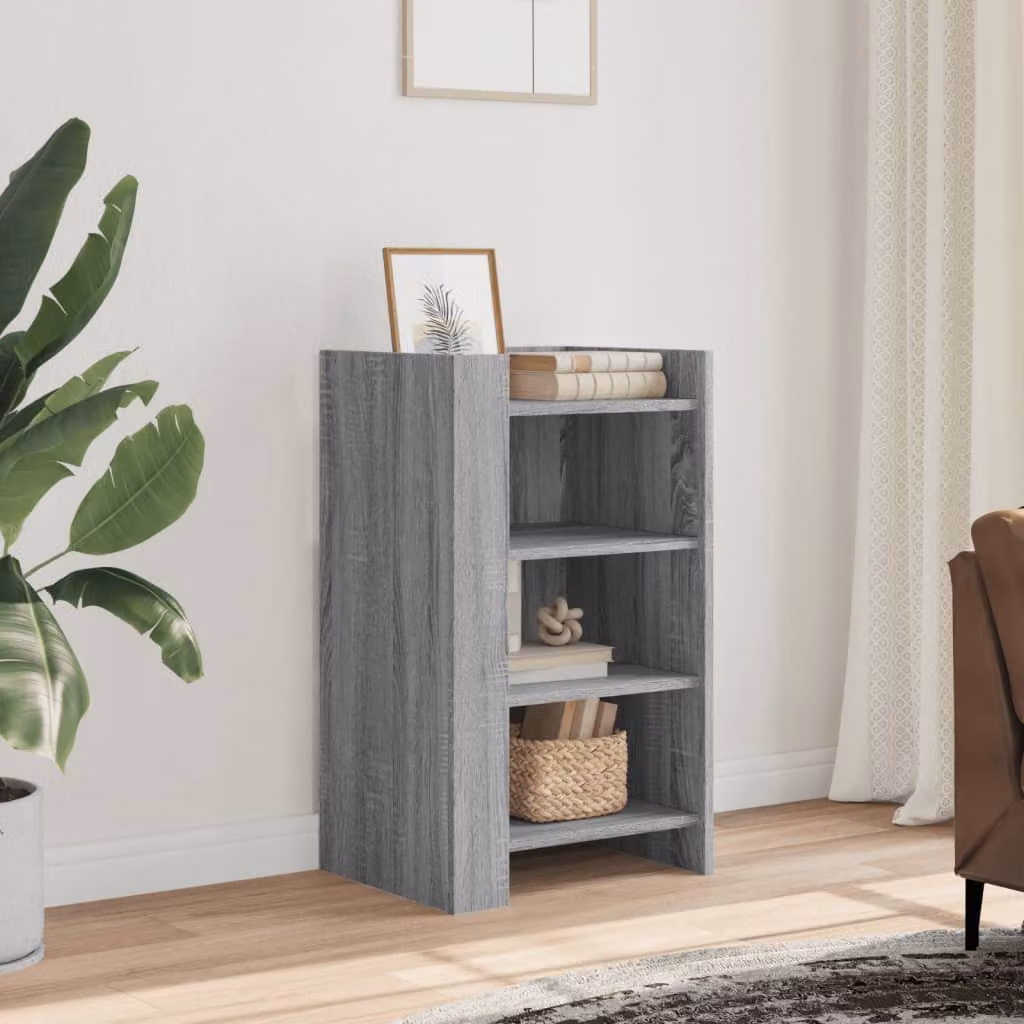 Credenza vidaXL in Legno Multistrato e MDF Grigio, Appesa a Parete, L 45 cm x P 35 cm x H 75 cm