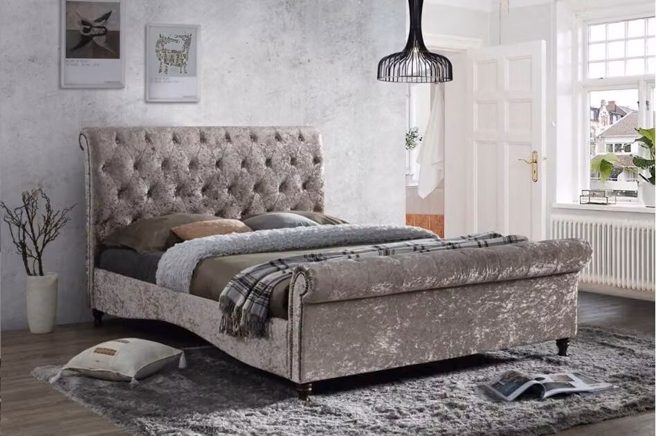Luxus Chesterfield Knöpfe Betten Schlafzimmer Design Möbel Bett Doppel Hotel