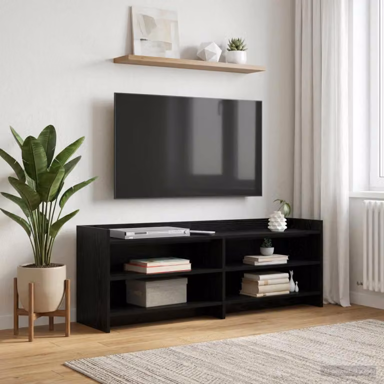 Mobile TV vidaXL moderno in legno ingegnerizzato Rovere e Nero L: 135 cm, P: 33 cm, H: 47 cm
