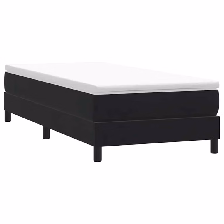 Giroletto a molle vidaXL in velluto nero con doghe arcuate L: 80 cm, P: 213 cm