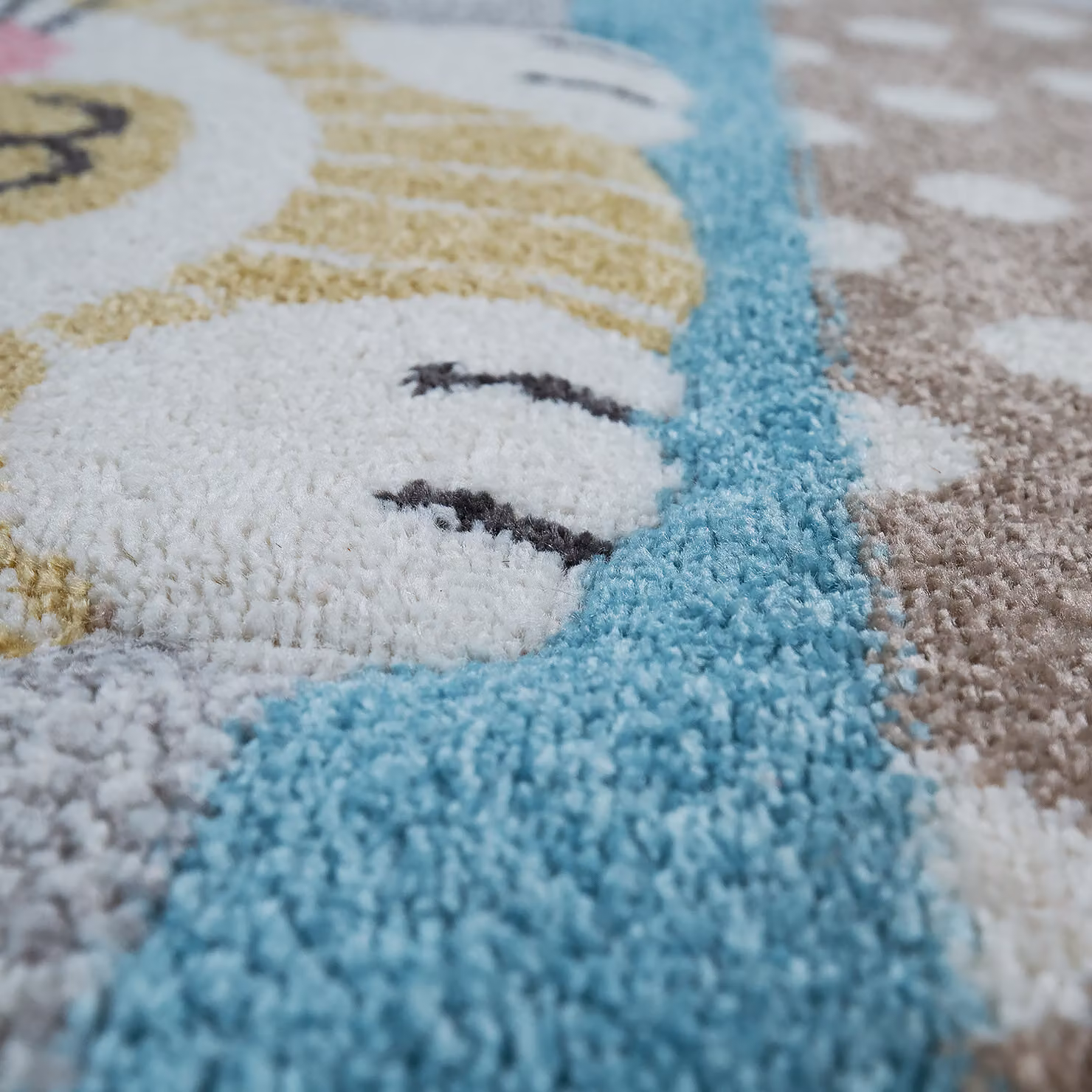 Tappeto rotondo per bambini Elara beige e multicolore con motivo animal con diametro: 120 cm – 2