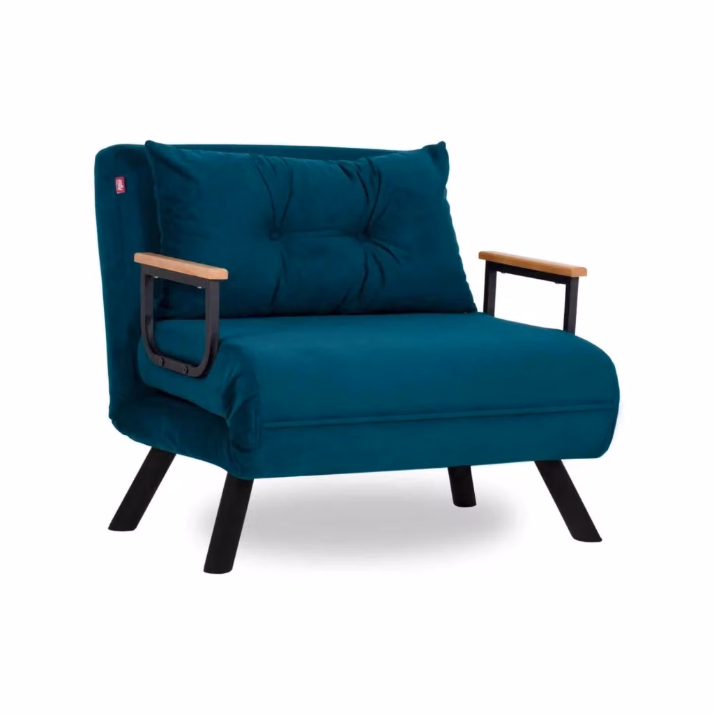 Poltroncina Reclinabile Keoni DMORA Verde Acqua con Braccioli e Struttura in Metallo L: 60 cm, P: 78 cm, H: 78 cm – 2