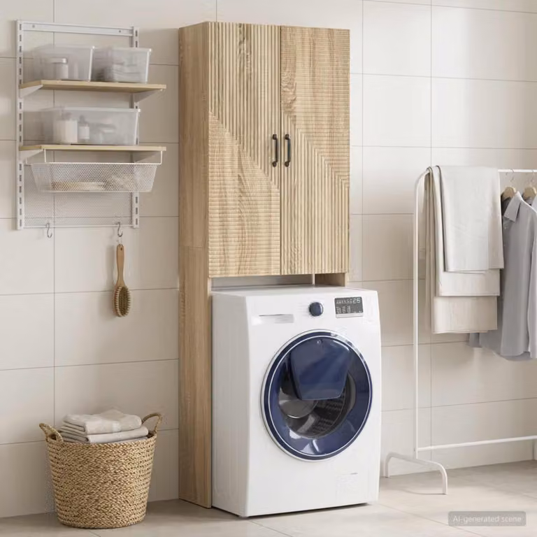 Mobile bagno vidaXL HAARLEM Rovere Sonoma, L: 66 cm, P: 25,5 cm, H: 190 cm