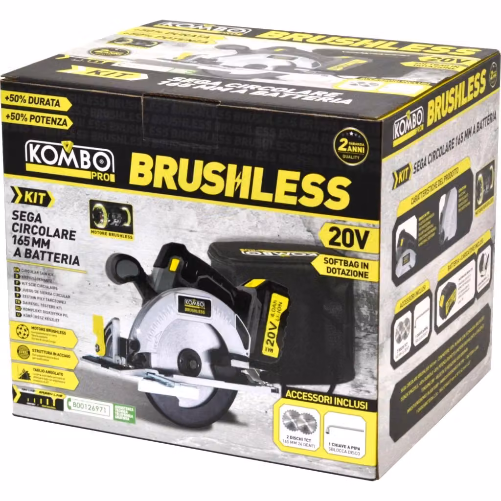 Sega circolare brushless Kombo ricaricabile da 165 mm colore nero – 2