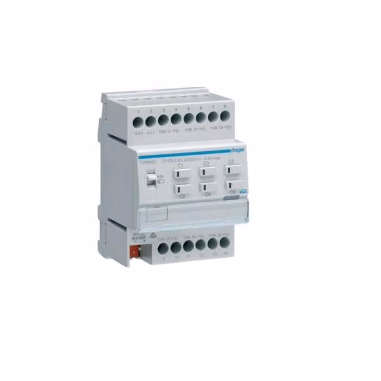 Attuatore di riscaldamento Hager a 6 canali KNX TXM646T