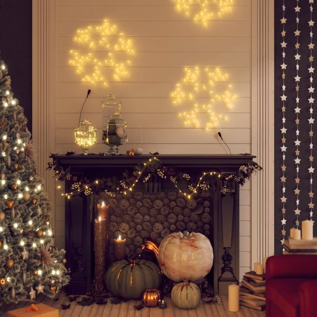 The Living Store LED silhouette fiocco di neve 72 LED bianco caldo 38x37 cm