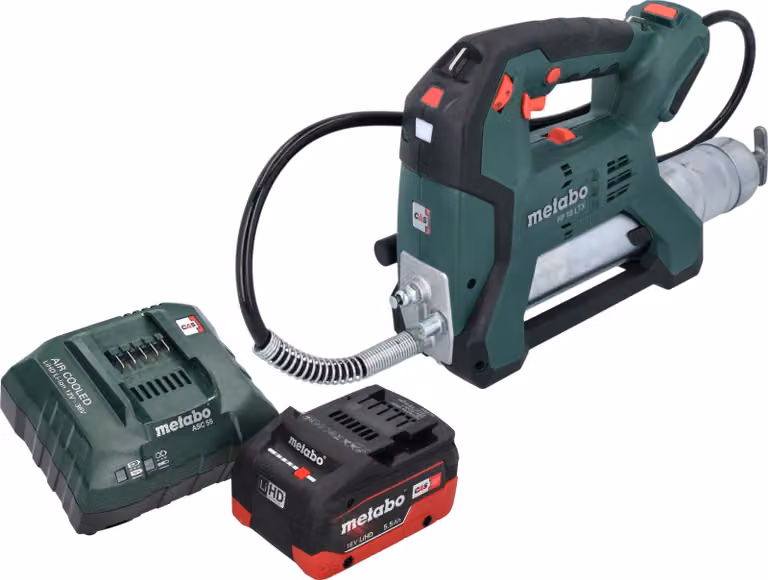 Pompa per grasso a batteria Metabo FP 18 LTX 18 V 690 bar + 1x batteria LiHD 5,5 Ah + caricabatteria