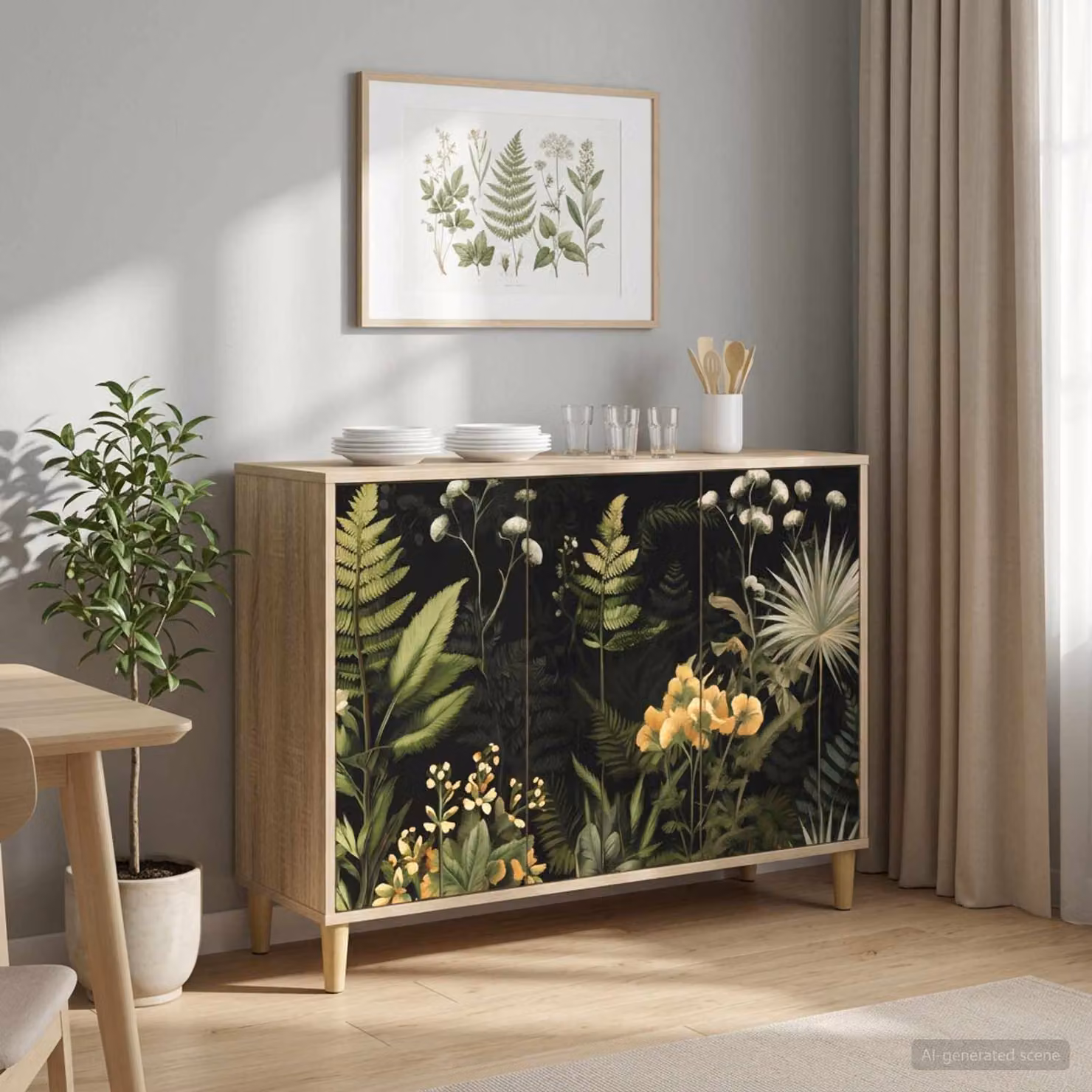 Credenza vidaXL RHENEN in legno ingegnerizzato color Sonoma marrone, L 102 x P 33 x H 75 cm