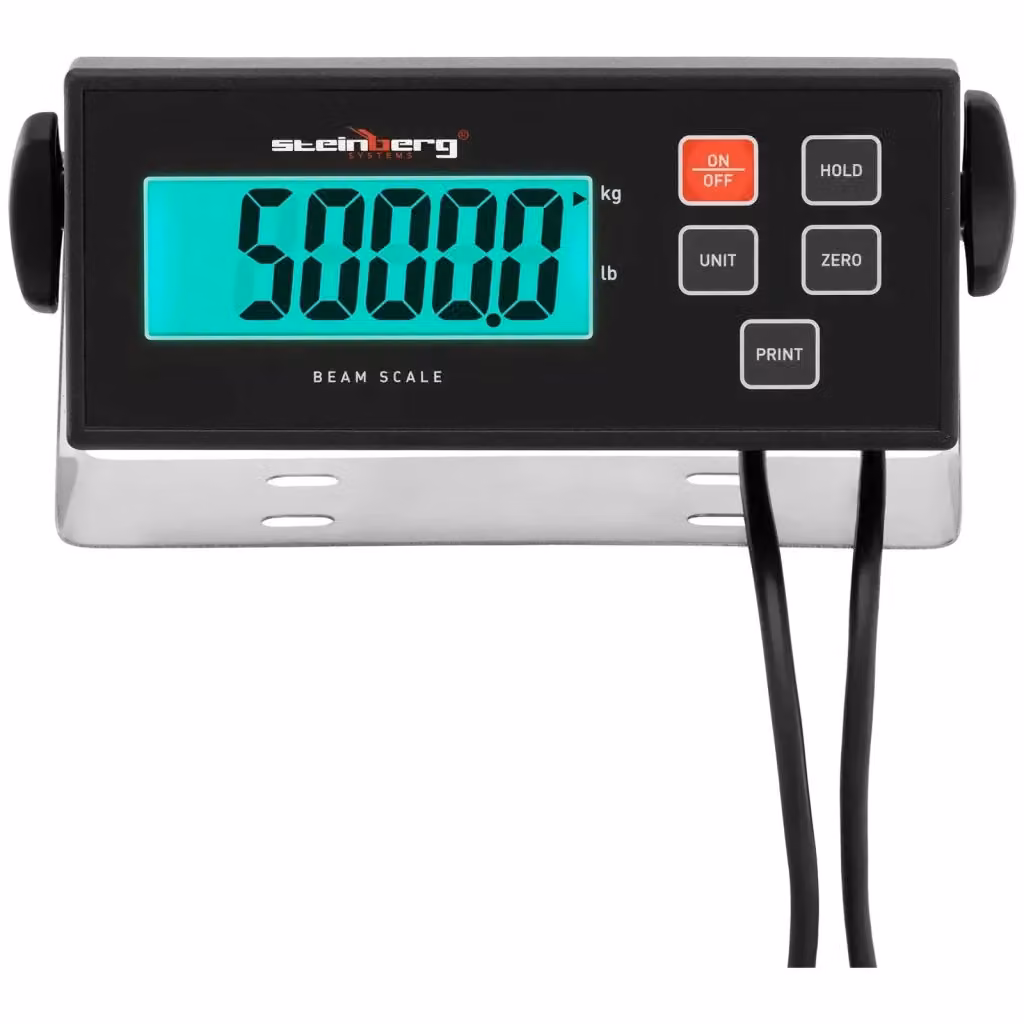 Barre di pesatura HELLOSHOP26 in acciaio al carbonio e alluminio pressofuso con schermo LCD esterno, colore nero, capacità 5000 kg / 1 kg, L: 100 cm, P: 10 cm – 2