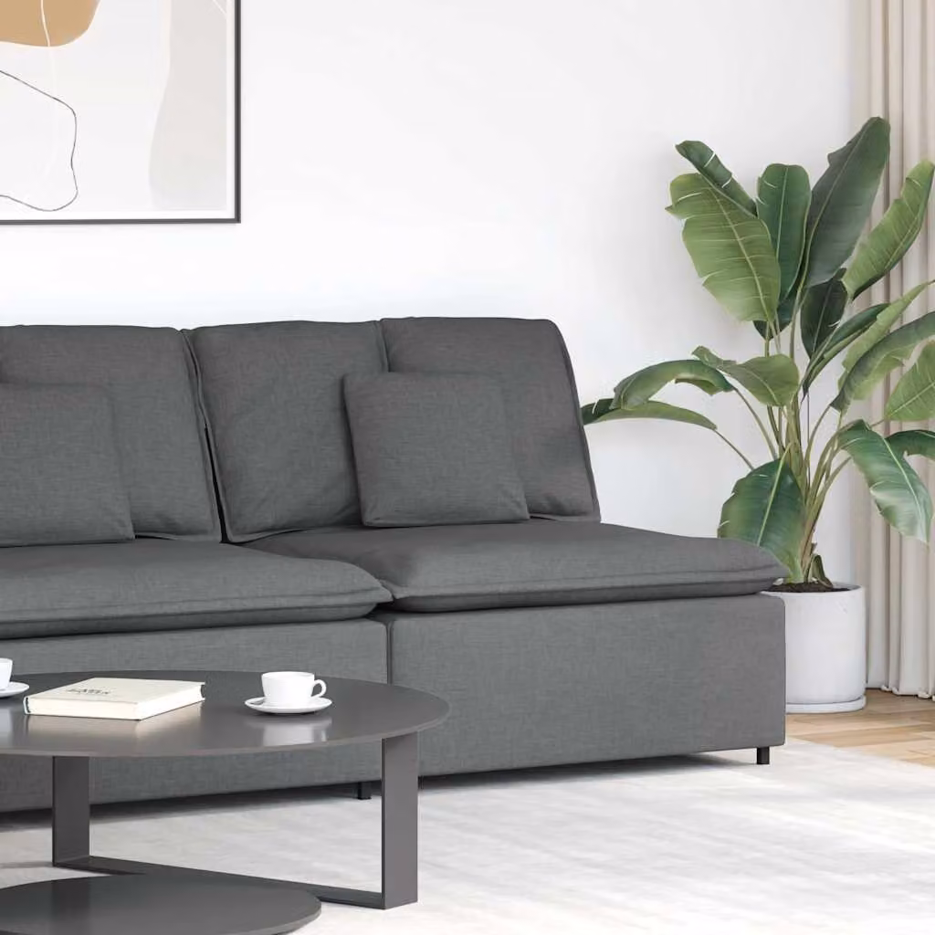vidaXL Modulo Centrale di Divano Modulare con Cuscini Grigio, L: 100 cm