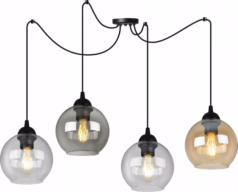 Elegante Lampada A Sospensione A Ragno Con Paralume In Vetro