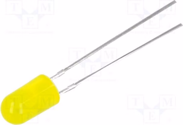 5 LED, 5mm, 100-150 mcd, 1,8-2,6 V, 30°, 20 mA, OSNY5134B, diodi LED a montaggio superficiale (THT), 5mm, gialli