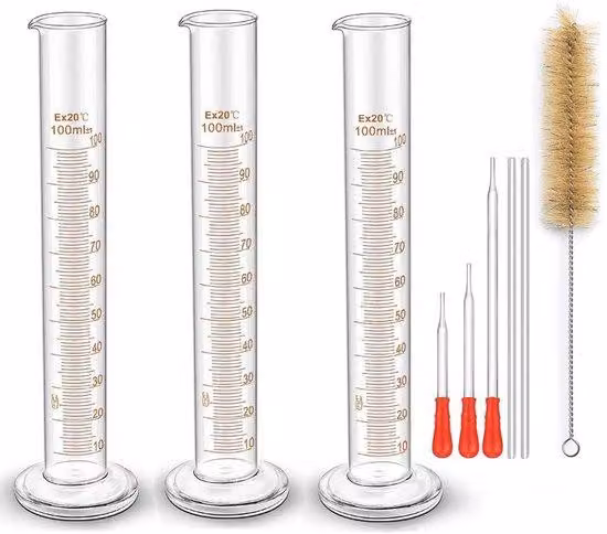 Cilindro graduato da 100 ml - Misurazione precisa - Vetro borosilicato