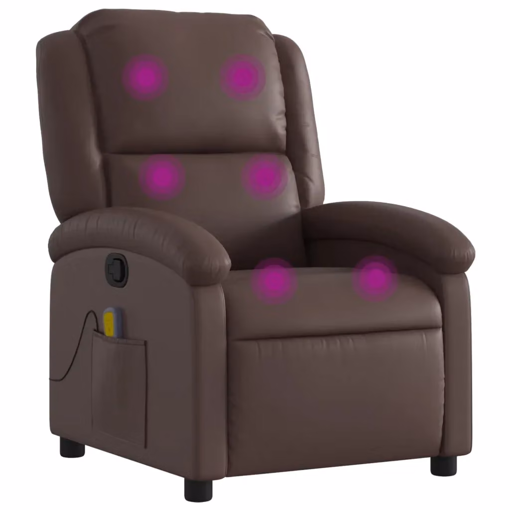 Poltrona Reclinabile Relax vidaXL in Similpelle Marrone con Braccioli – 2