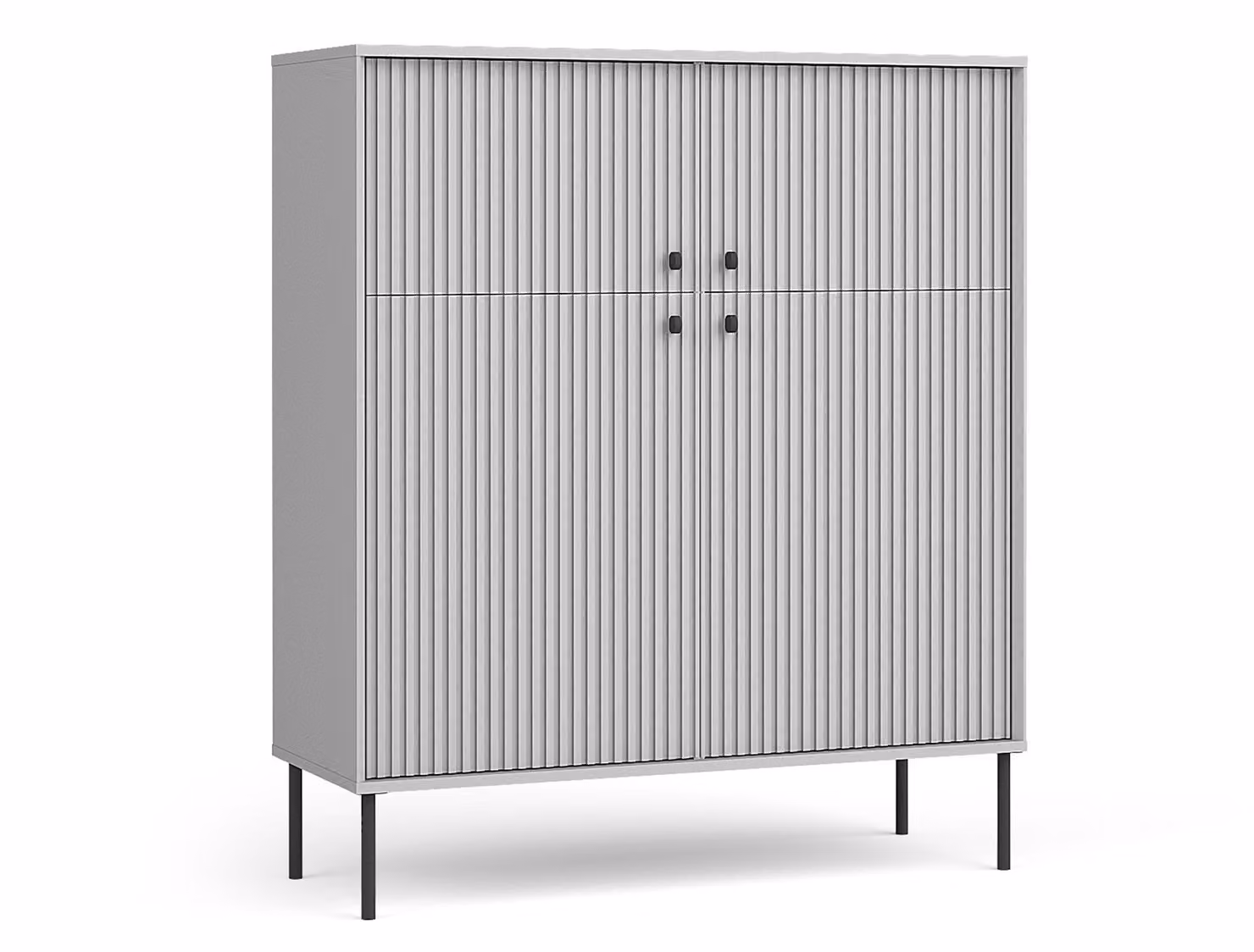 AX LIVING Comò Grigio Irelis 105,4 cm Nero Dettagli Moderno