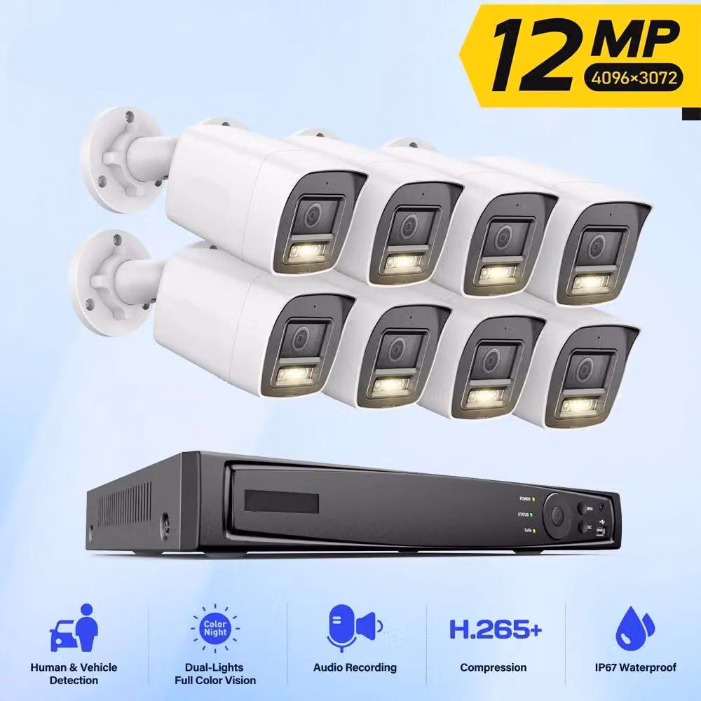 Kit di sicurezza per telecamere – Telecamera di sorveglianza – Telecamera CCTV – Telecamera di sicurezza wireless – Telecamera per esterni – 8 unità