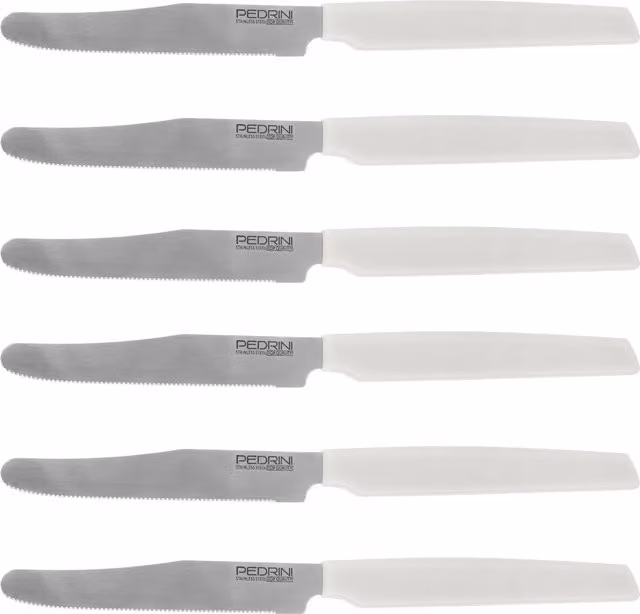 Set di 6 coltelli da tavola Pedrini Active bianchi in acciaio inossidabile finitura opaca