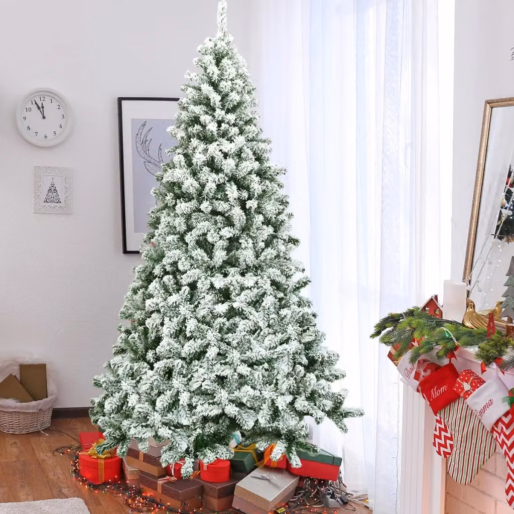 Albero di Natale artificiale Design Mania, Abete innevato con 1364 rami in PVC e base in metallo, Verde, Altezza: 225 cm – 2