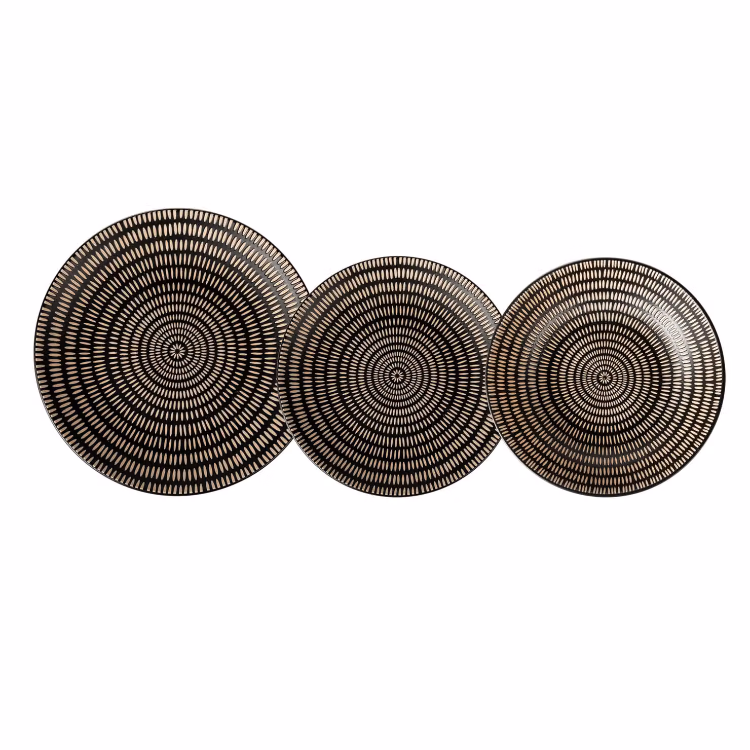 Servizio di piatti Maya Pad Printing Gusto Casa in stoneware nero, 18 pezzi – 1