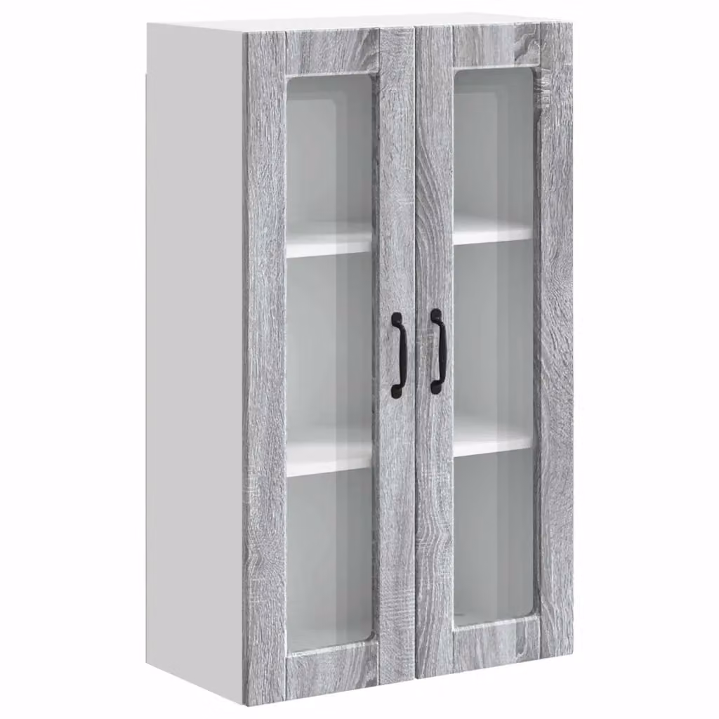 Armadio da cucina a parete vidaXL Grigio con ripiani interni L: 60 cm, P: 31 cm, H: 100 cm – 2