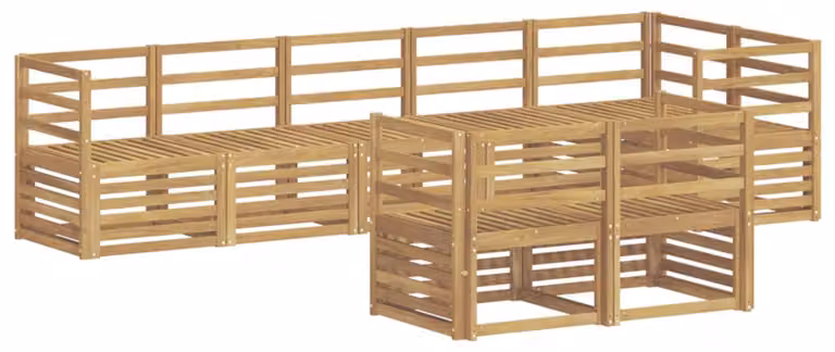 Set di divani da esterno, 8 pezzi, colore bianco, dimensioni 304 x 126,5 x 73 cm