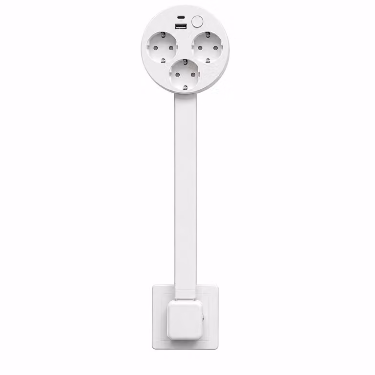 Adattatore da 1500 W con 3 prese e caricatore USB, adattatore con angolo regolabile a 180 gradi - FLEXSOCKET