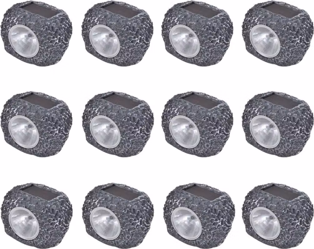 Faretto solare a LED per esterni 12 pezzi a forma di pietra